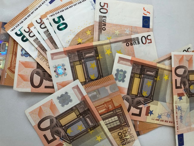 Euro bills signalizing the cost of further training